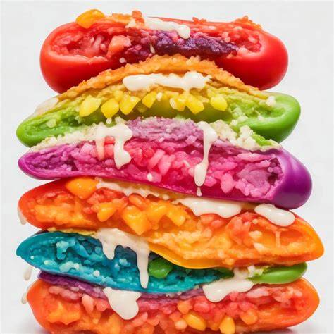 Panqueques de colores vibrantes en un plato