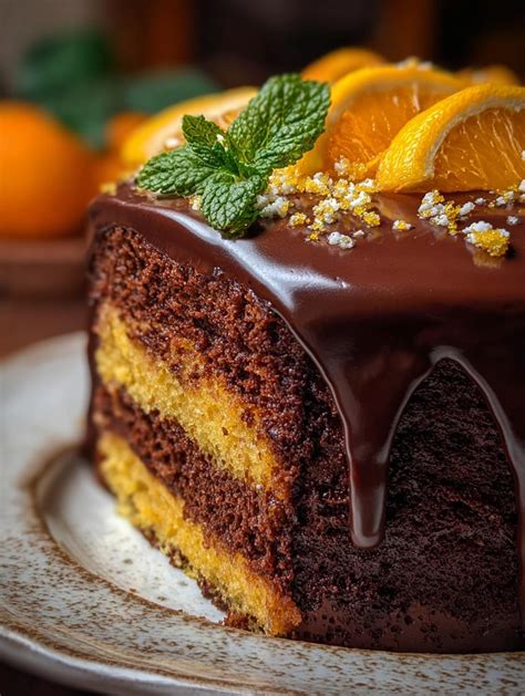 Ilustración de bizcocho de naranja y zanahoria con trozos de chocolate