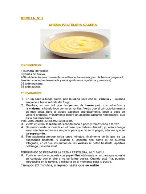 Historia de la crema pastelera