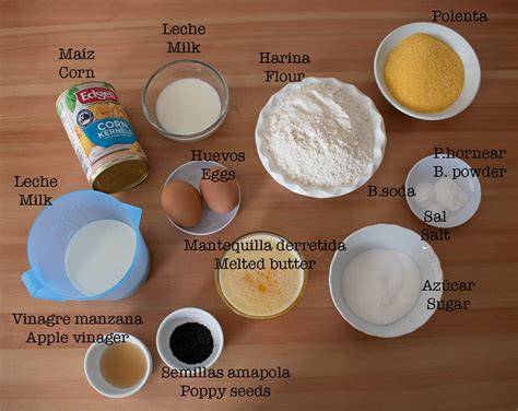 Mezcla de ingredientes para pan de maíz dominicano