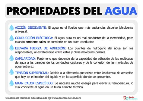 Esquema de las propiedades de la pasta al agua