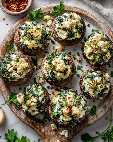 Champiñones rellenos de ricotta