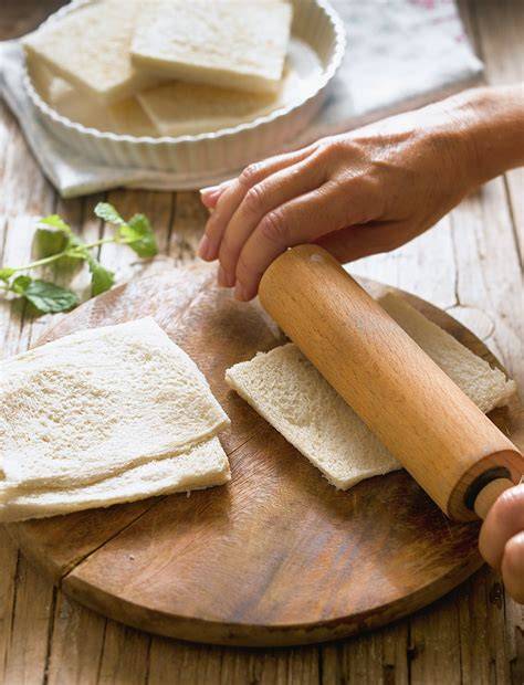 Pan de molde estirado con rodillo para rollitos