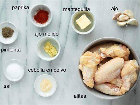 Ingredientes para alitas de pollo fritas