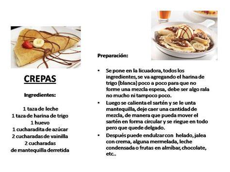 Ingredientes para hacer crepes con nata y caramelo