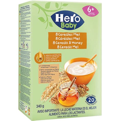 Composición nutricional de los cereales Hero Baby