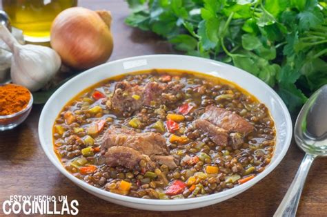 Lentejas con costilla y verduras