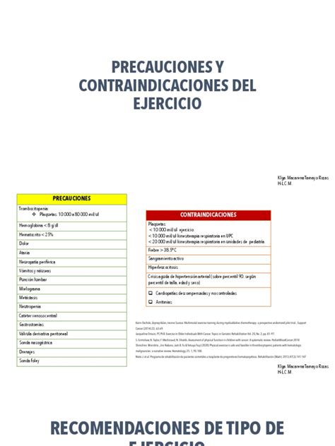 Lista de contraindicaciones y precauciones