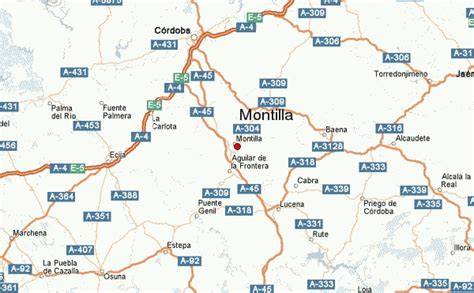 Mapa de Montilla con la ubicación del Asador de Pollos El Canillo