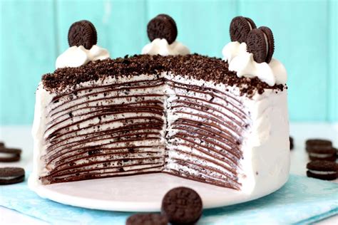 Tarta de crepes de Oreo en capas