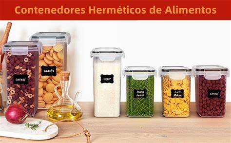 Contenedores de alimentos herméticos y etiquetados