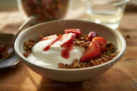 Yogur griego en un cuenco