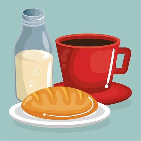 Desayuno saludable con pan de leche y café