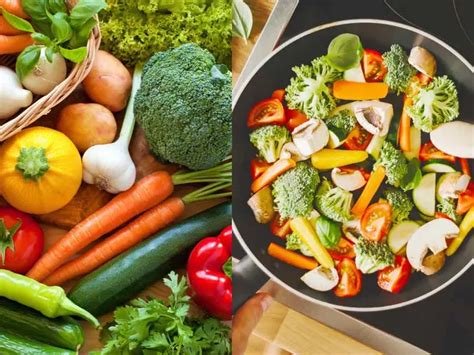 Verduras crudas y cocidas