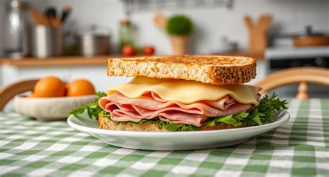 Ingredientes para sándwich de jamón y queso con huevo