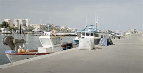 Barco de pesca en el puerto de Gandía al amanecer