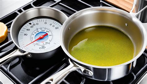 Esquema de la temperatura ideal del aceite para freír