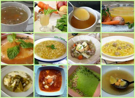 Variedad de caldos caseros y comerciales