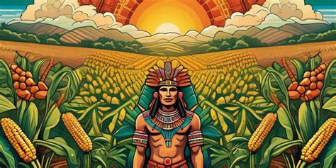 Campo de maíz prehispánico y representación de rituales antiguos