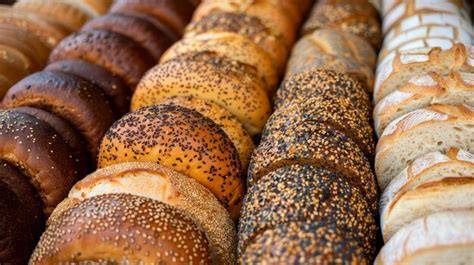 variedades de pan pita con diferentes semillas