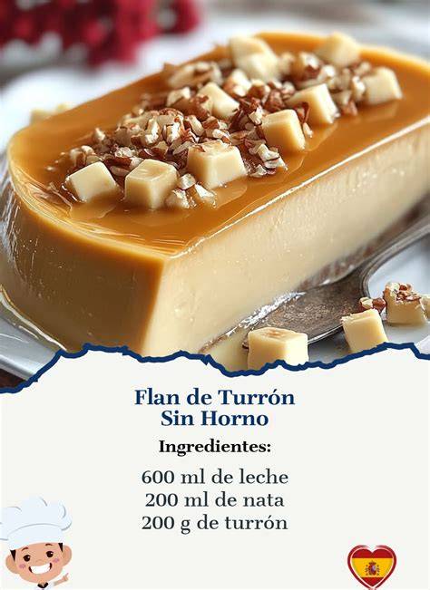 Flan de turrón listo para desmoldar