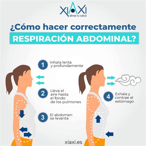 Infografía de la respiración abdominal