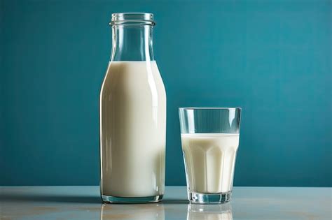 Leche de soja fresca en botella de cristal