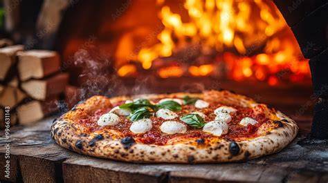 Pizza Margarita recién salida del horno