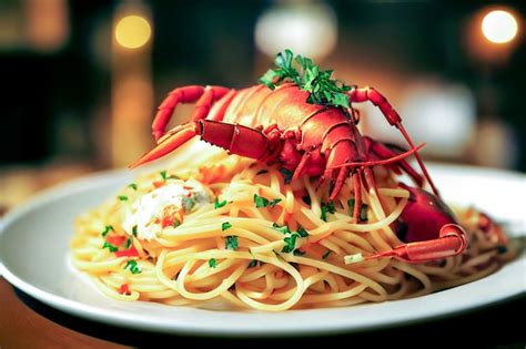 Plato de espaguetis con bogavante