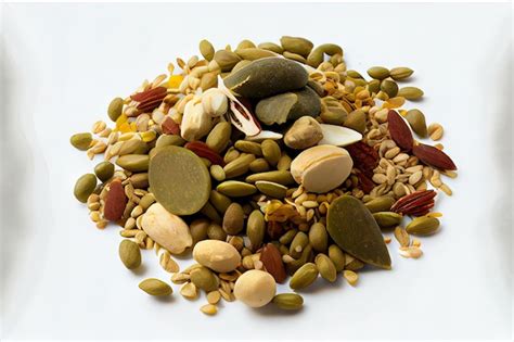 mezcla de semillas y vegetales frescos