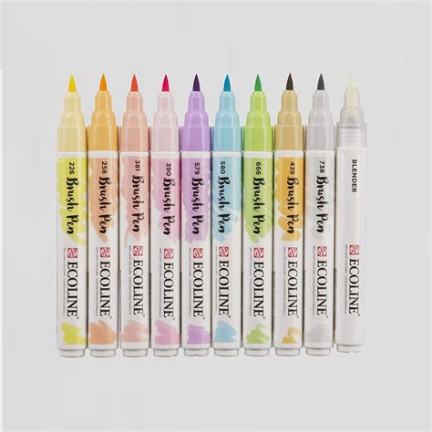 Set de 10 rotuladores Ecoline en tonos pastel