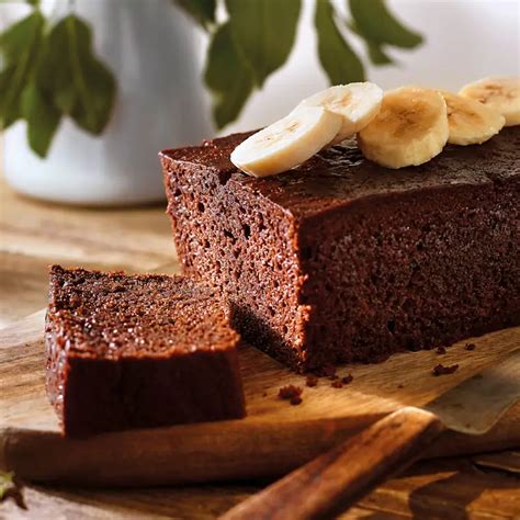 Bizcocho de cacao y plátano saludable