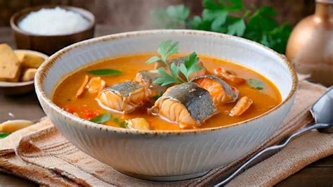 Ingredientes frescos para sopa de pescado