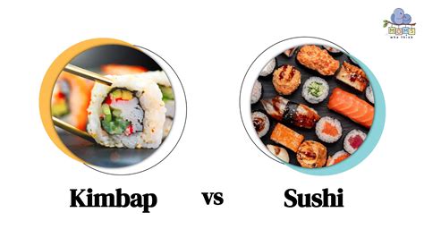 Comparación visual de sushi y kimbap