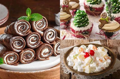Surtido de postres navideños americanos
