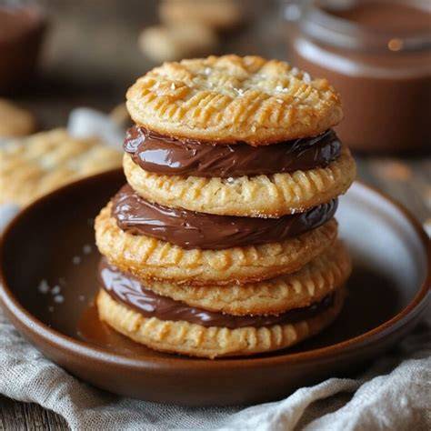 Galletas fritas rellenas de Nutella recién hechas