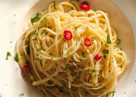 Plato de Spaghetti Aglio, Olio e Peperoncino