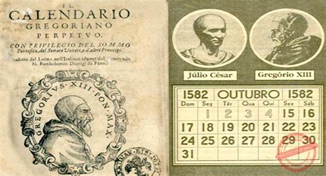 Imagen histórica del calendario juliano y gregoriano