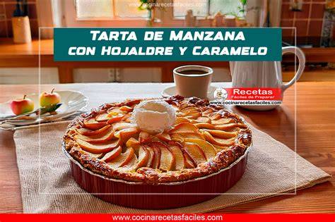 Tarta de manzana crocante recién horneada