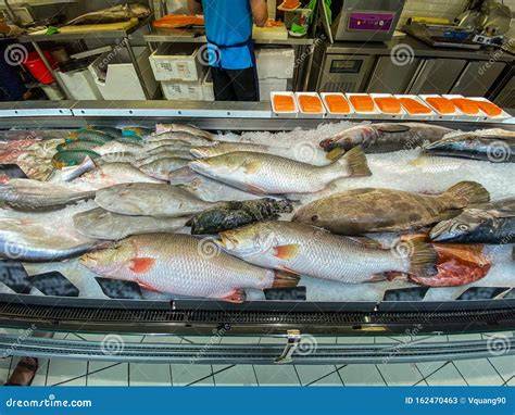 Variedad de pescado congelado