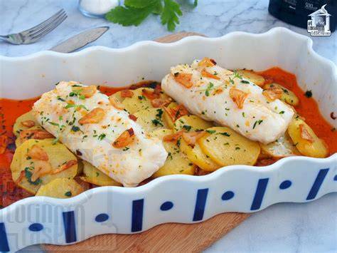 Merluza al horno con patatas