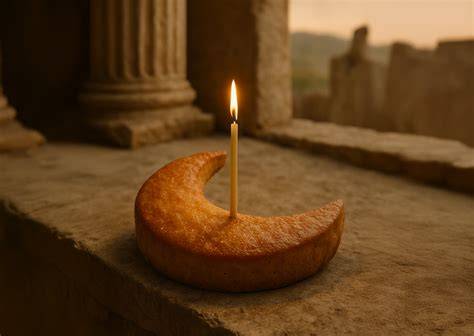 Ritual griego de ofrenda a Artemisa con tortas redondas y velas