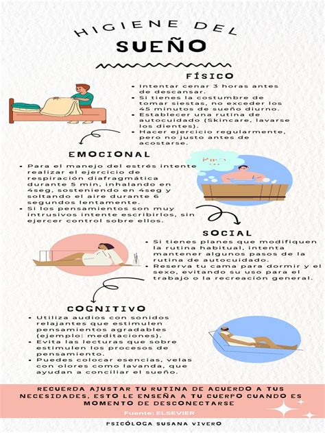 infografía con consejos para mejorar la higiene del sueño