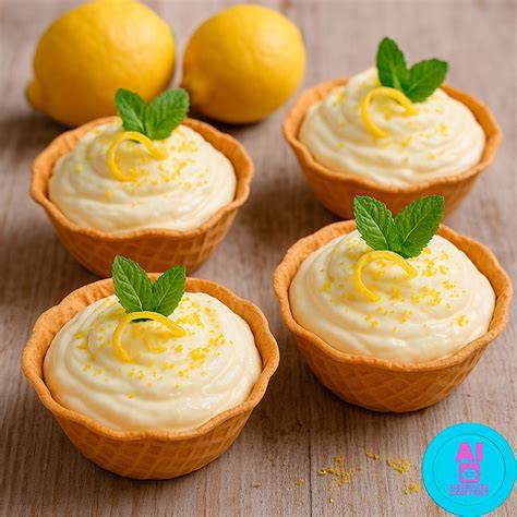 Mousse de limón lista para servir