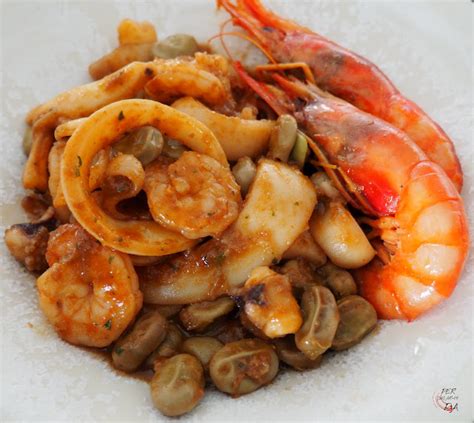 Sepia y gambas frescas