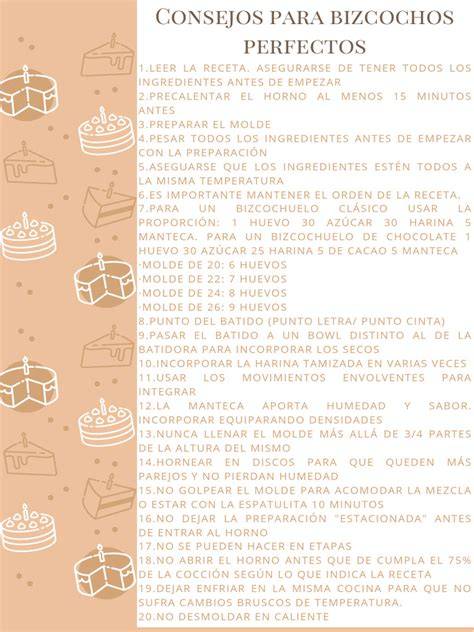 Consejos para hornear bizcochos perfectos