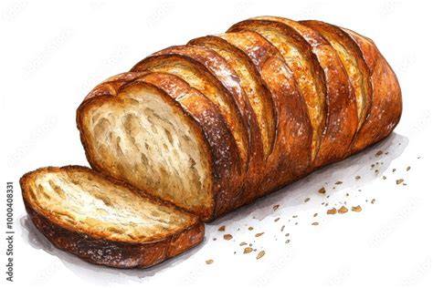 Pan recién horneado y cortado en rebanadas
