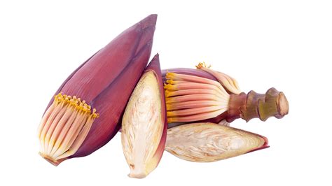 Flor de plátano cortada y lista para preparar