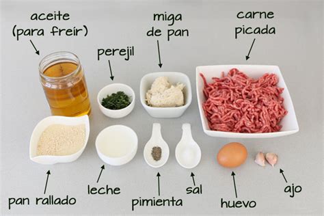 Ingredientes básicos para albóndigas