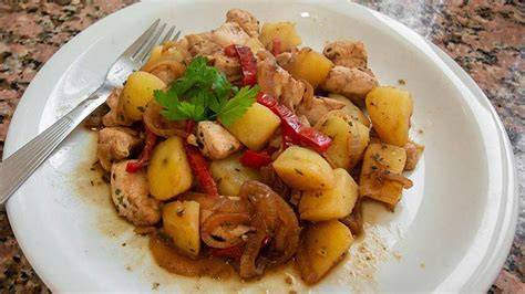 Asado con salteado de papas y chauchas